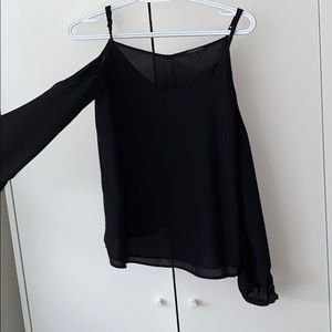 Black open shoulder blouse